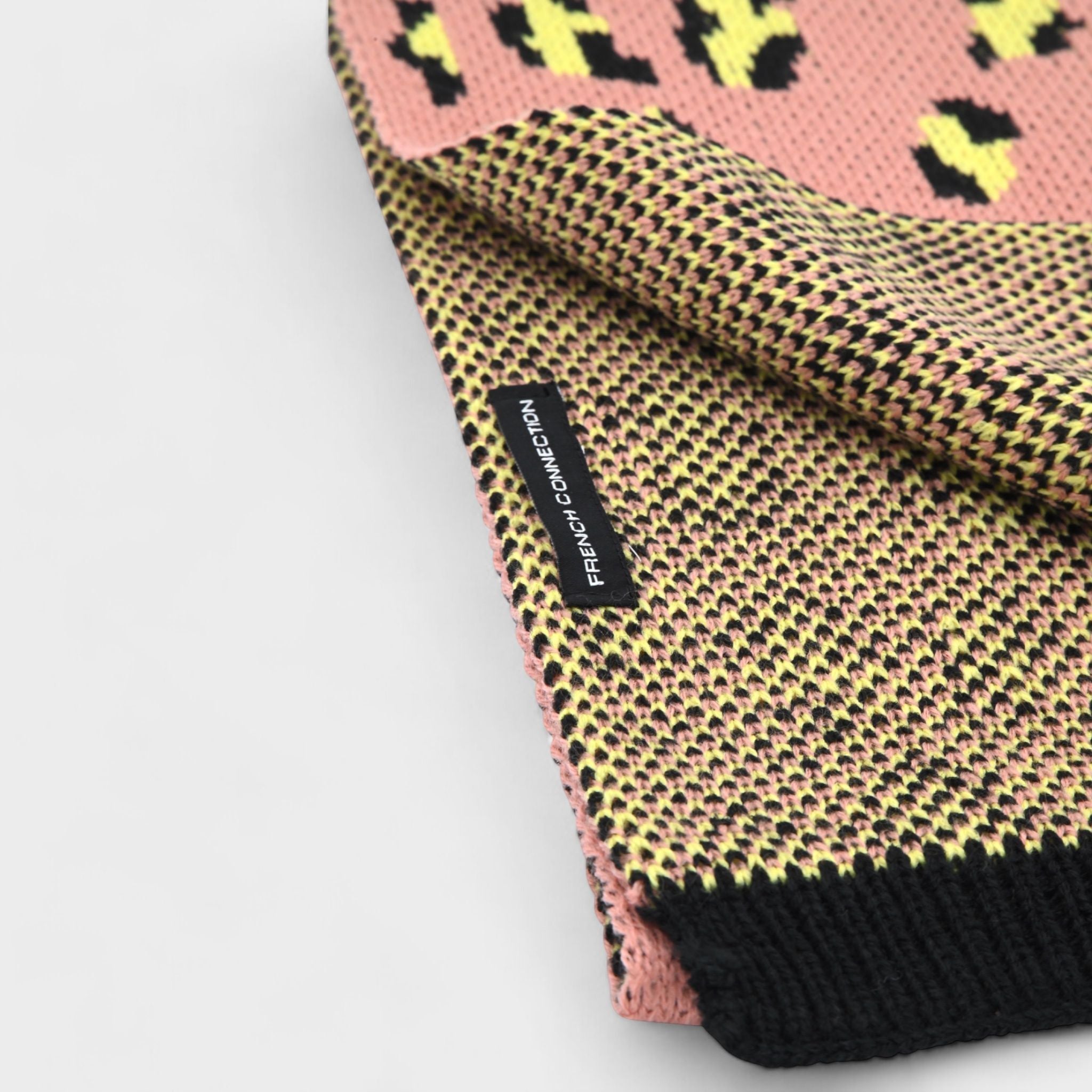 French Connection Women's 3-Piece Leopard Print Winter Set - Beanie, Scarf, & Leg Warmers