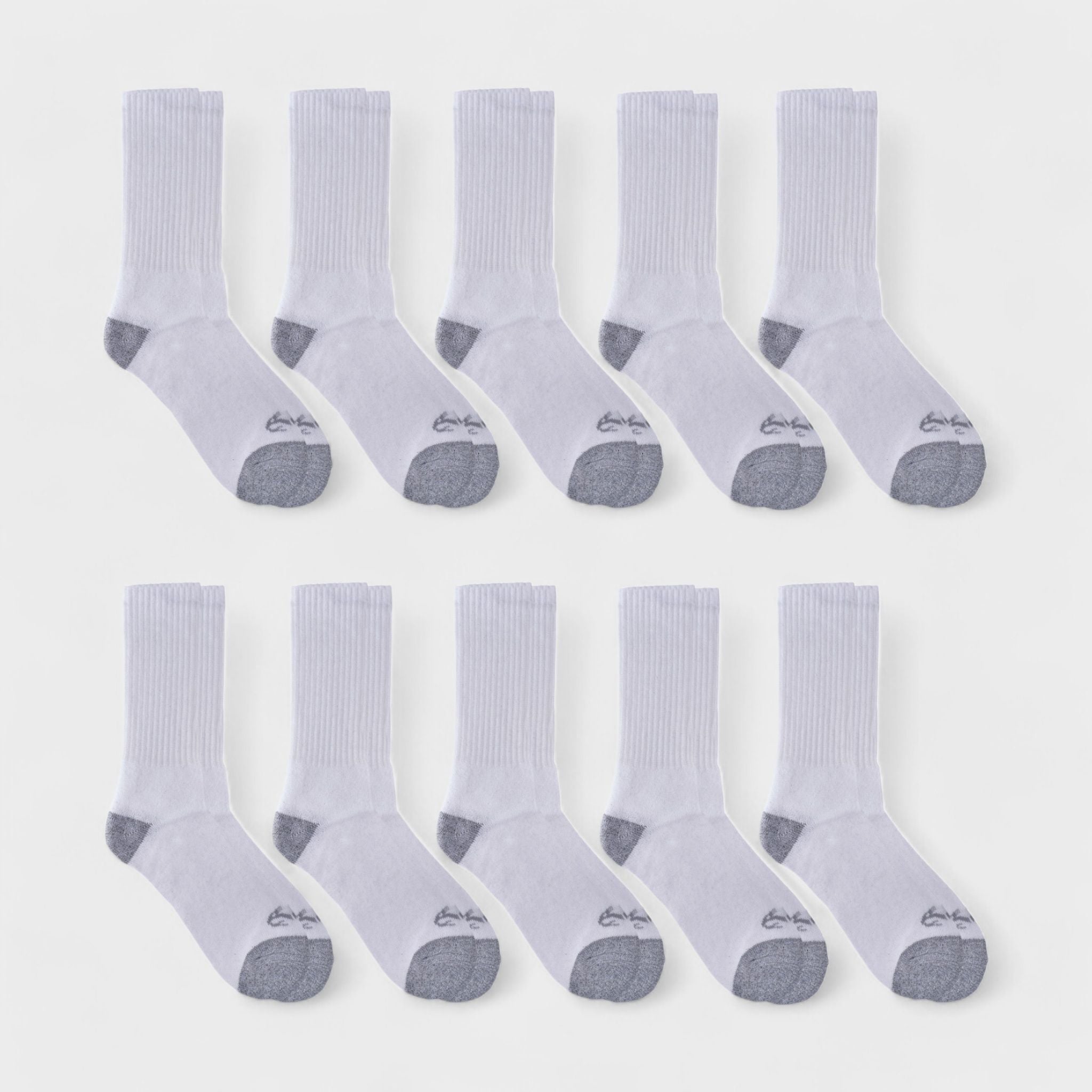 Realtree Men's 10-Pack Crew Socks - Cotton Blend, Full Cushion, Reinforced Heel & Toe - Durable Everyday Comfort (Shoe Size 6-12)