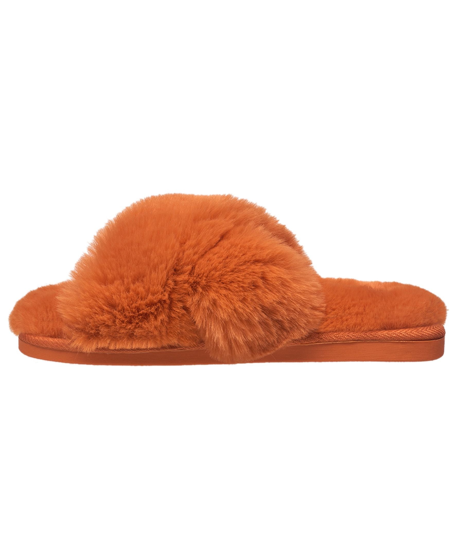 Aeropostale Women's Fuzzy Criss Cross House Slippers with Cushioned Comfort in Black