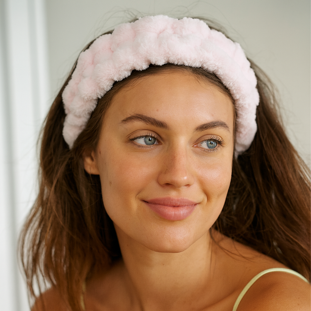 Spa Essentials 2-Pack Plush Spa Headbands – Ultra-Soft Stretch Fleece Facial Hair Bands for Women – Ideal for Makeup, Skincare, and Bath