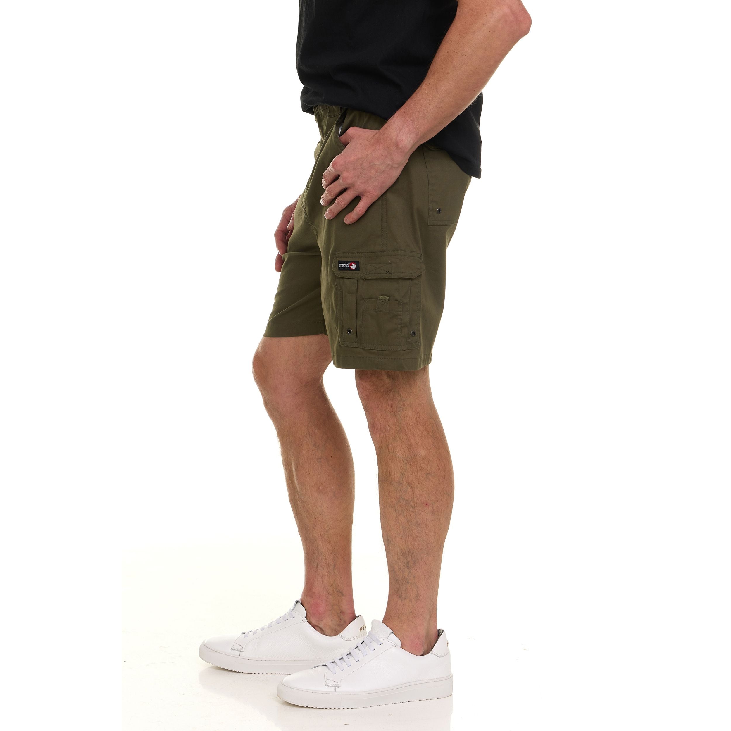 Canada Weather Gear Men’s Cargo Shorts – Relaxed Fit with Utility Pockets & Elastic Waistband – Lightweight Summer Shorts