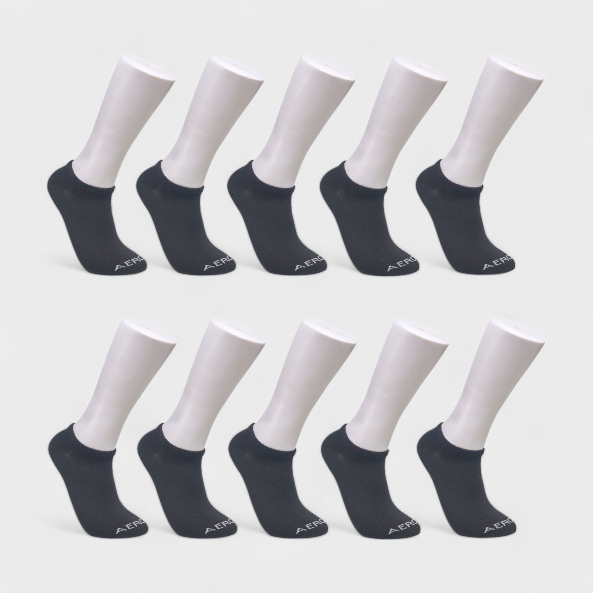 Aeropostale Men's 10-Pack Low Cut Socks - Comfort Stretch, Moisture Wicking, Smooth Toe Seam (Shoe Size 6-12)