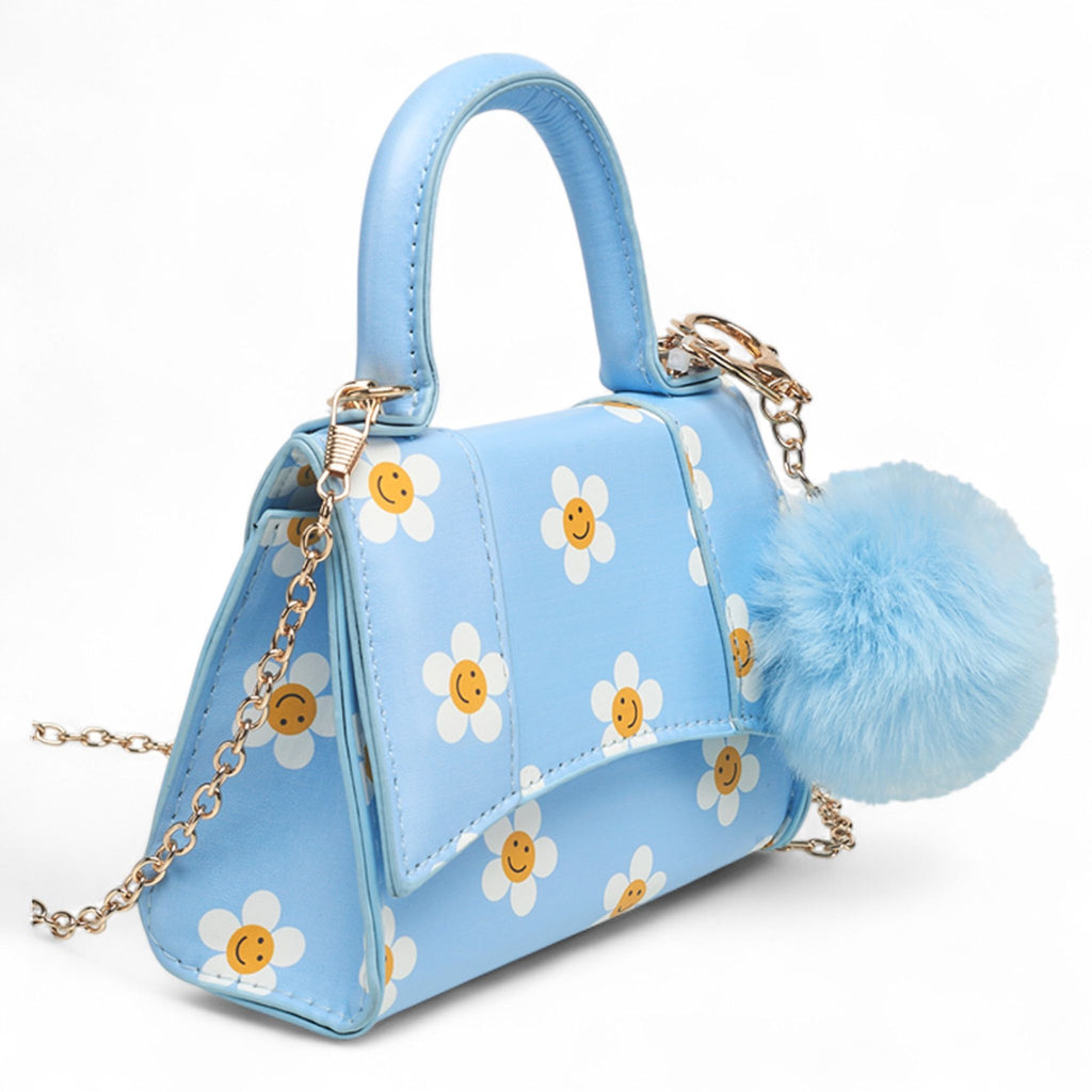 Willow & Ruby Girls' Smiley Daisy Print Mini Top Handle Crossbody Bag for Kids (Youth)