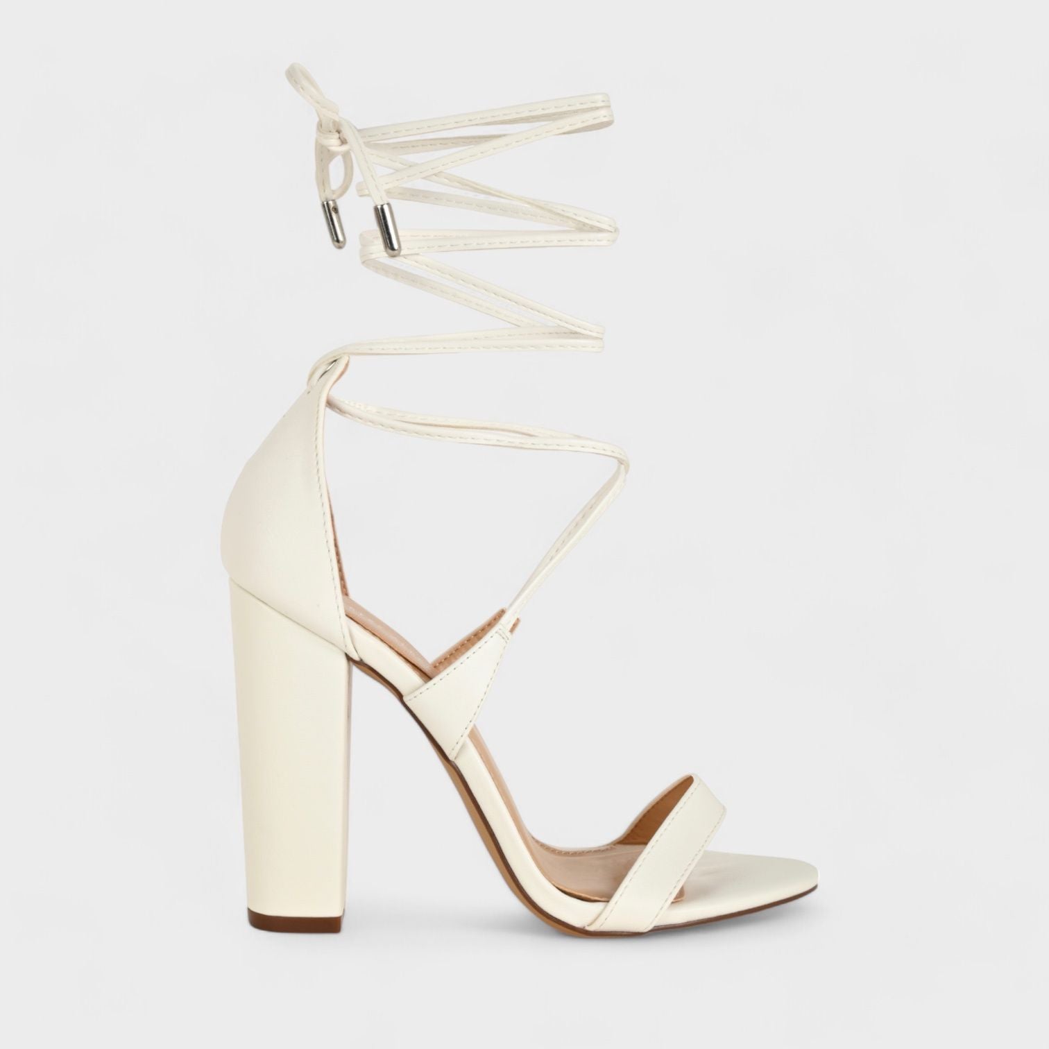 Charles Albert Women's High Heeled Dressy Strappy Lace Up Block Heels for Women's Open Toe, Gladiator, Comfy 4-Inch Heeled Sandals