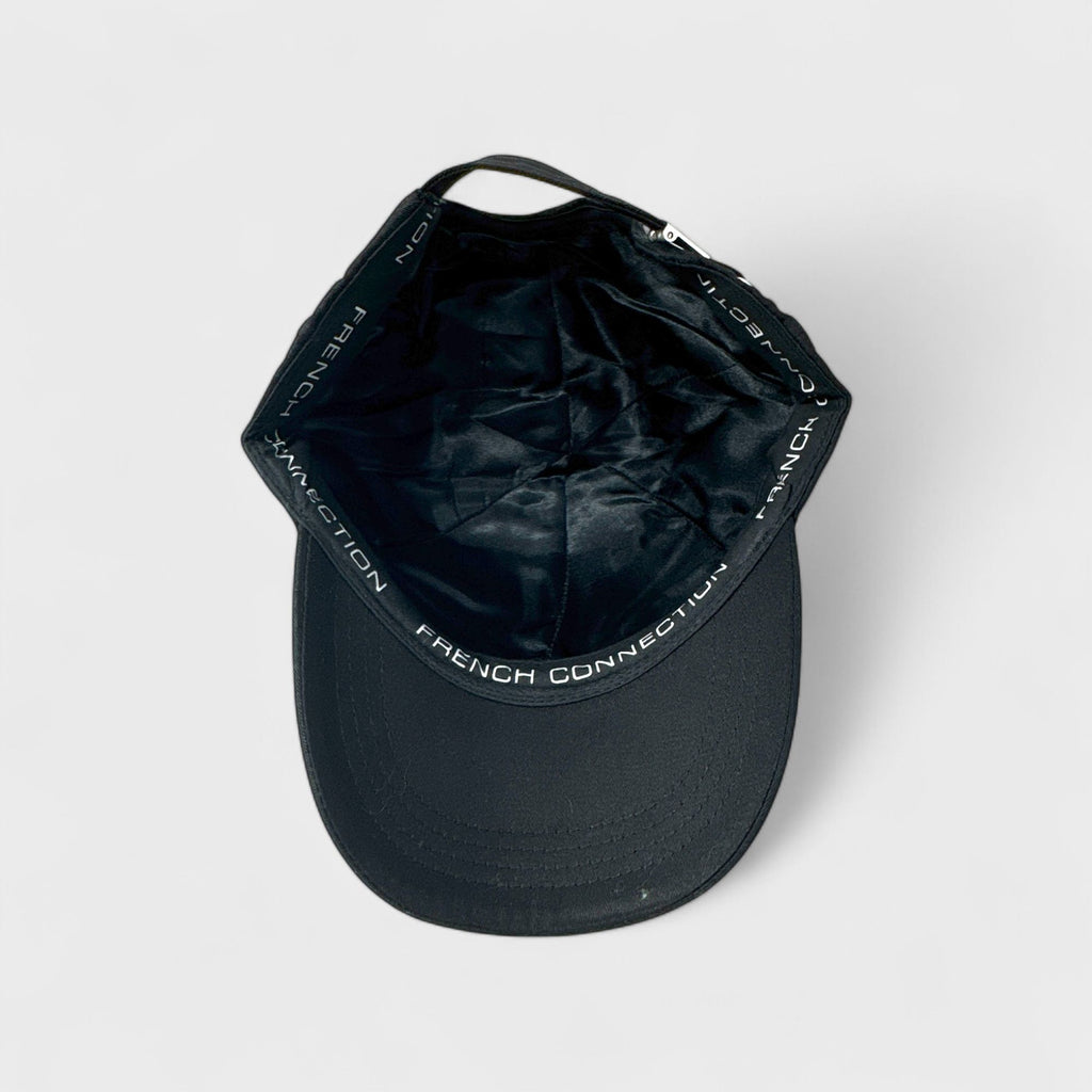 French Connection Classic Black Baseball Cap - Adjustable Back Strap, Embroidered Logo