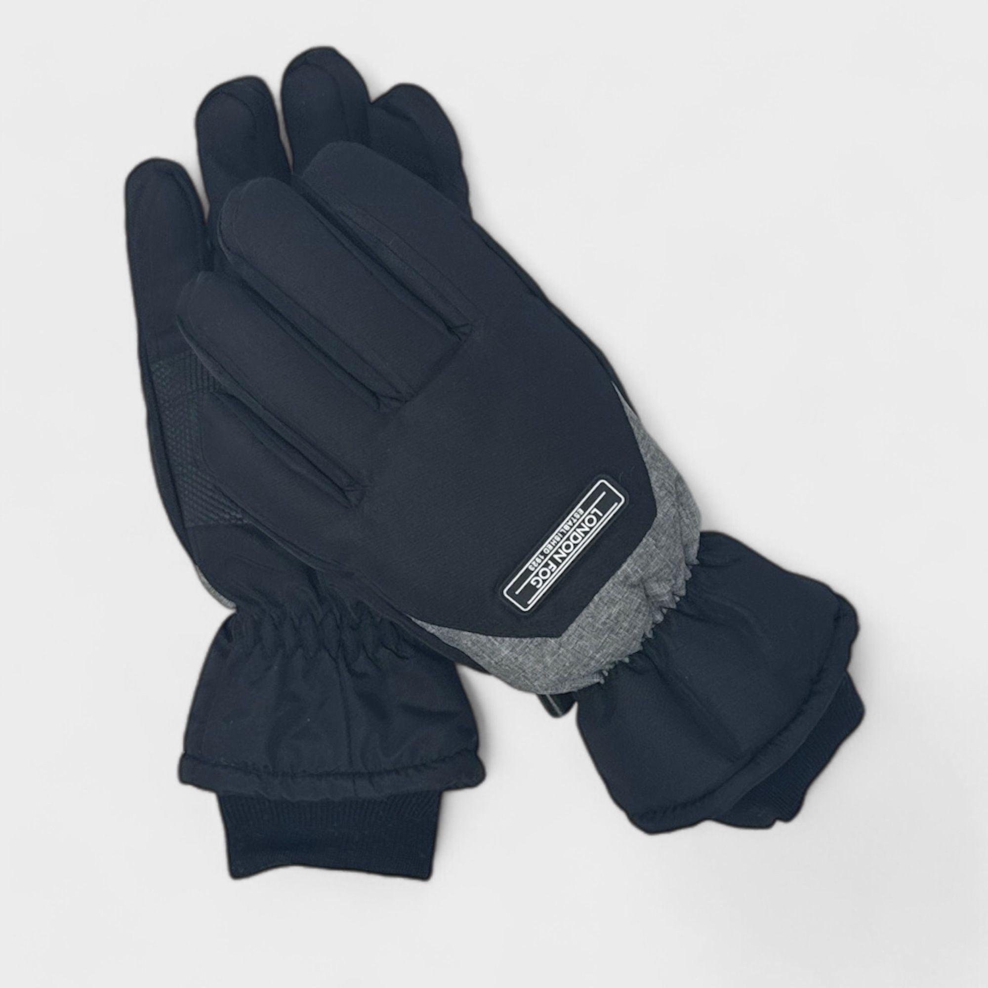 London Fog Boy's Black Ski Gloves - Winter Sports Snow Gloves for Kids (8-12 Years)
