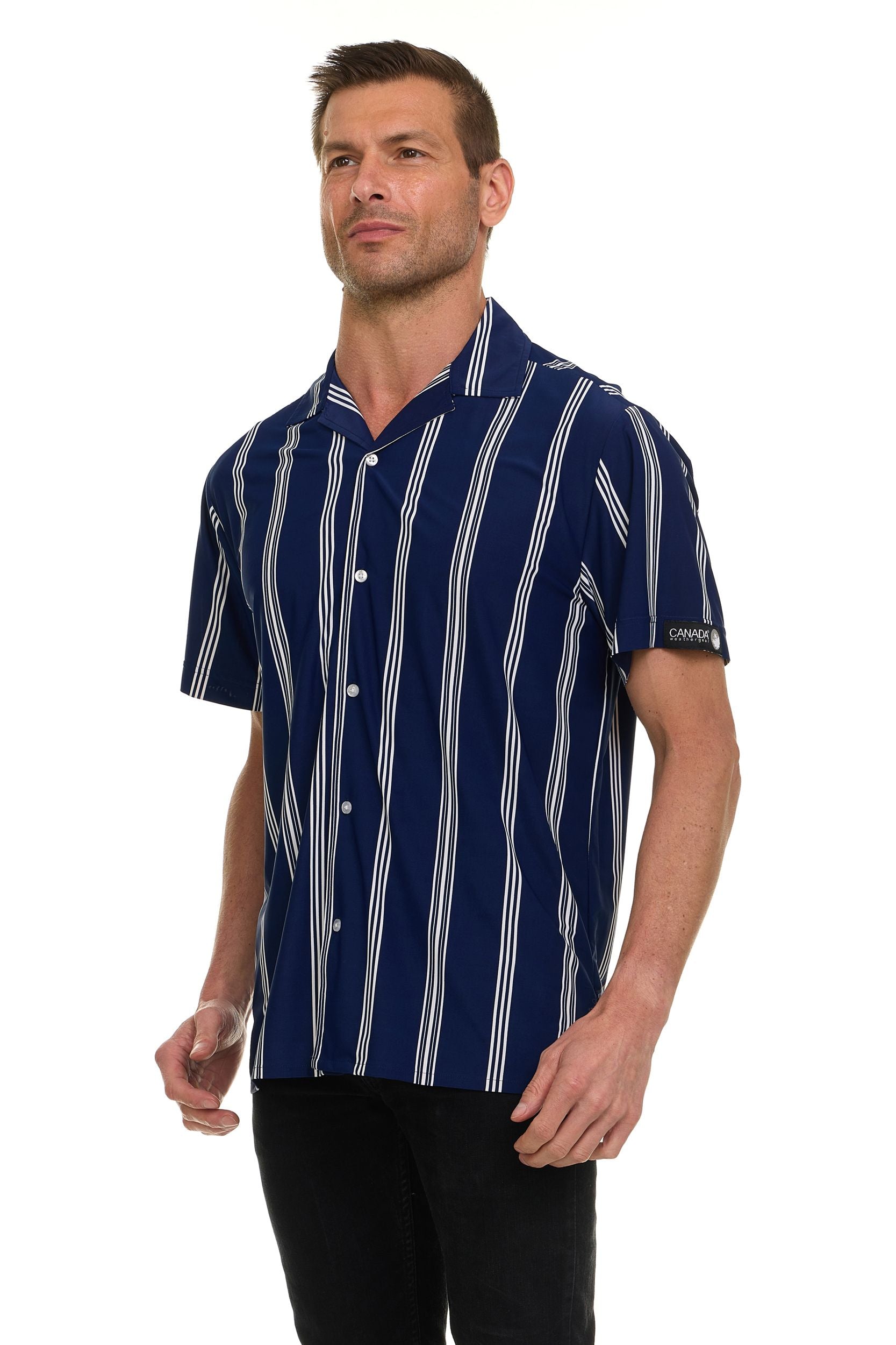 Canada Weather Gear Men’s Short Sleeve Stretch Shirt – 4-Way Super Stretch, Moisture Wicking, Wrinkle Resistant, Travel Friendly