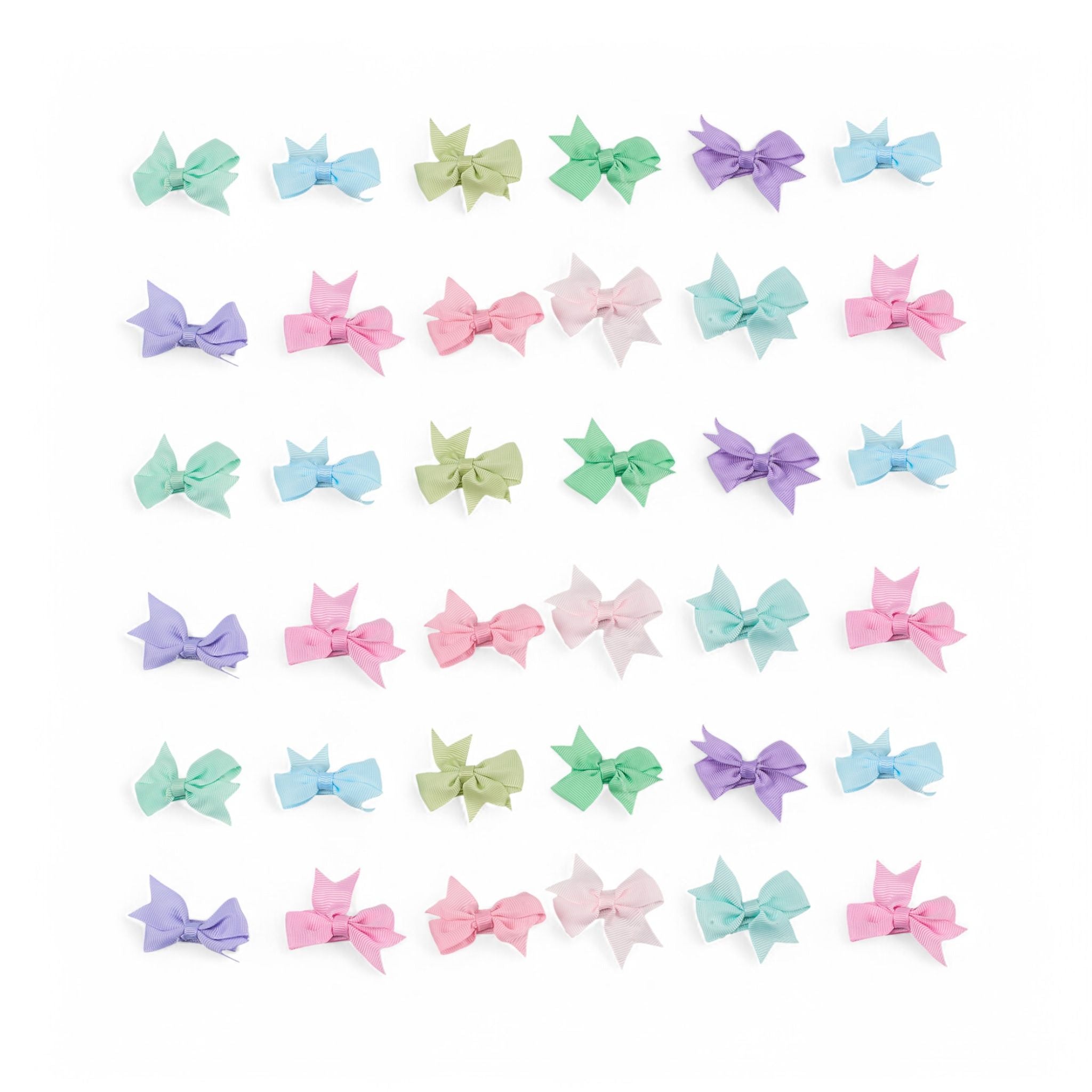 Willow & Ruby  Baby Hair Bows 36-Pack Ribbon Hair Clips for Newborns & Infants (0-12 Months)- Assorted Colors, Non-Slip Alligator Clips, 36pcs
