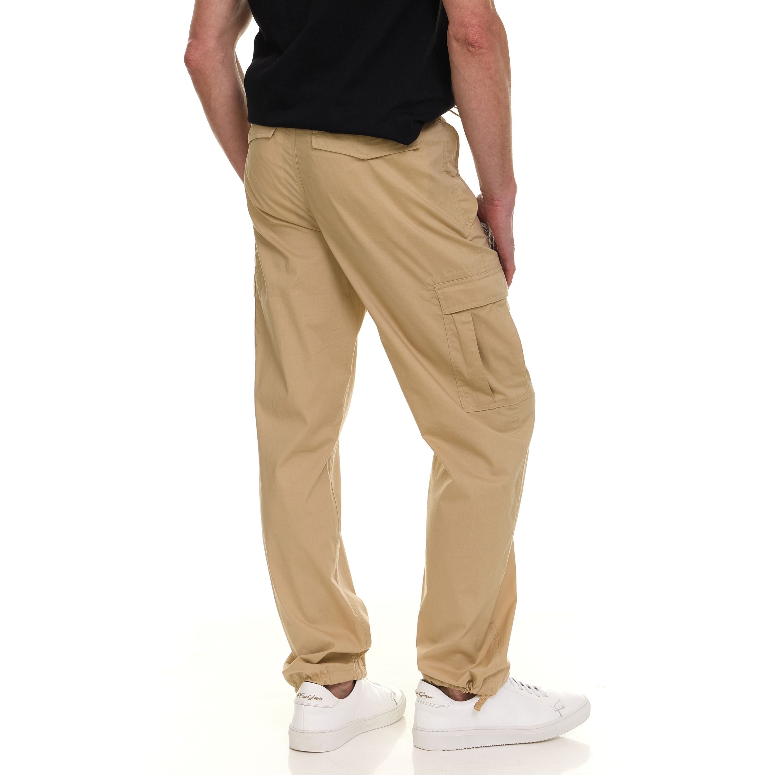 Canada Weather Gear Men’s Wide Leg Cargo Stretch Pants – Lightweight Utility Trousers with Drawstring Hem & Multi-Pockets