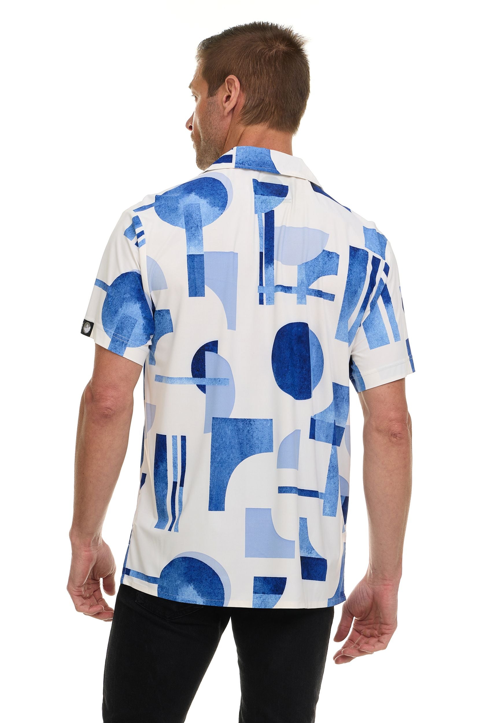 Canada Weather Gear Men’s Printed Camp Collar Shirt – , Super Stretch, 4-Way Stretch, Moisture Wicking, Wrinkle Resistant