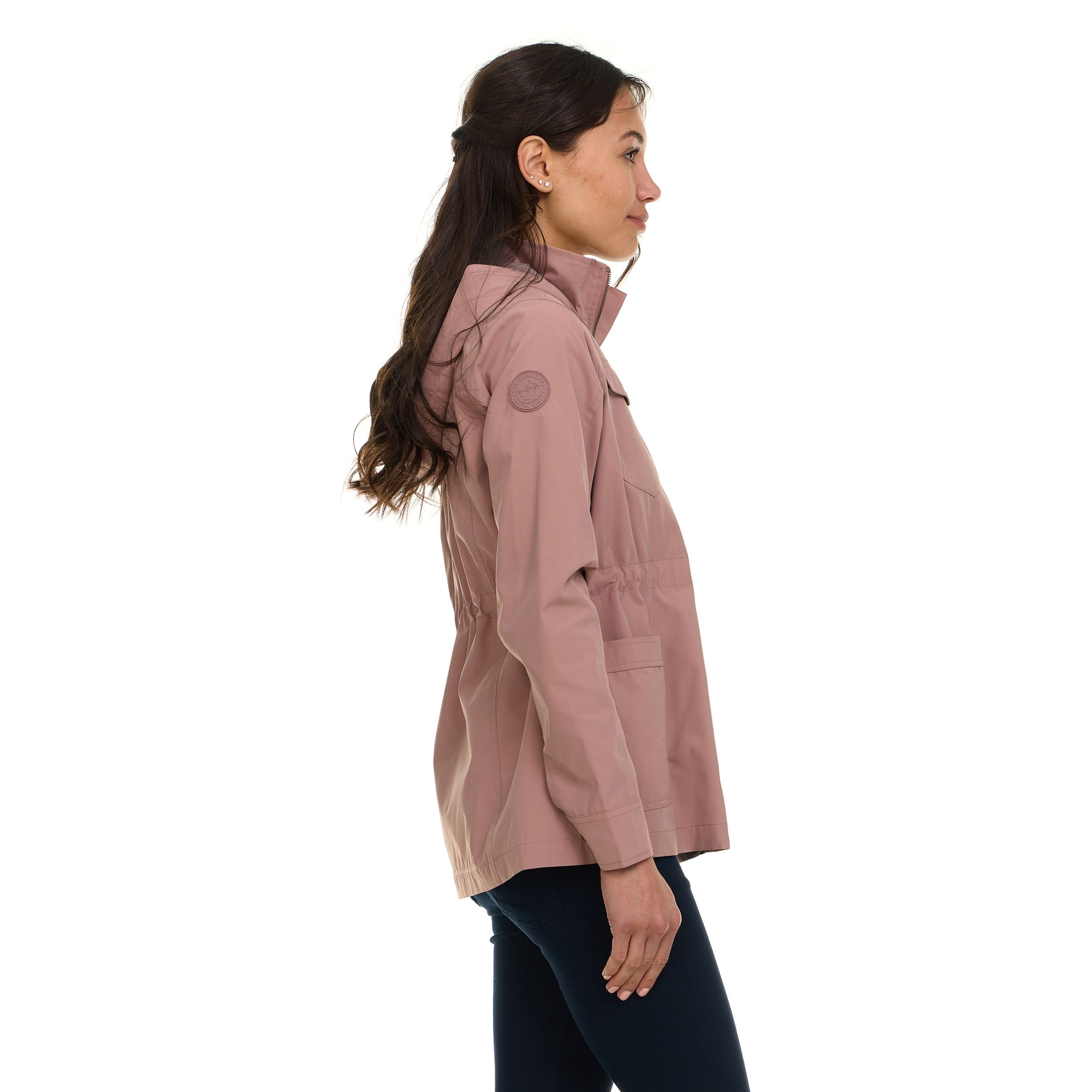 Canada Weather Gear Women's Safari Rain Jacket – Lightweight Water-Resistant Utility Jacket with Hood