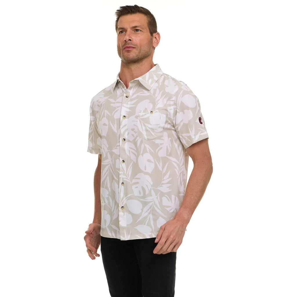 Canada Weather Gear Men's Short Sleeve Button-Up Shirt – Tropical Printed Casual Summer Shirt