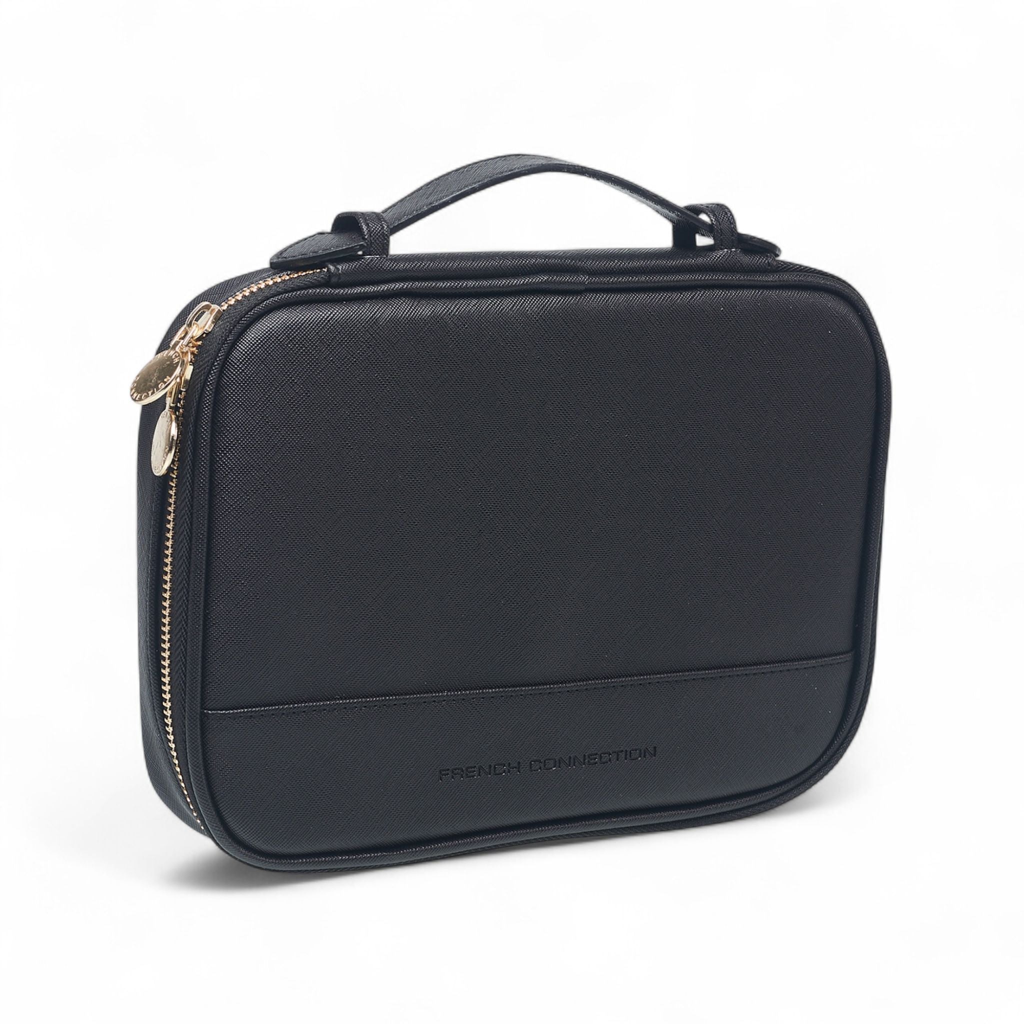French Connection Travel Tech Pouch – Portable Electronics & Cable Organizer Bag with Dual-Zip Hard-Shell Case and Carry Handle
