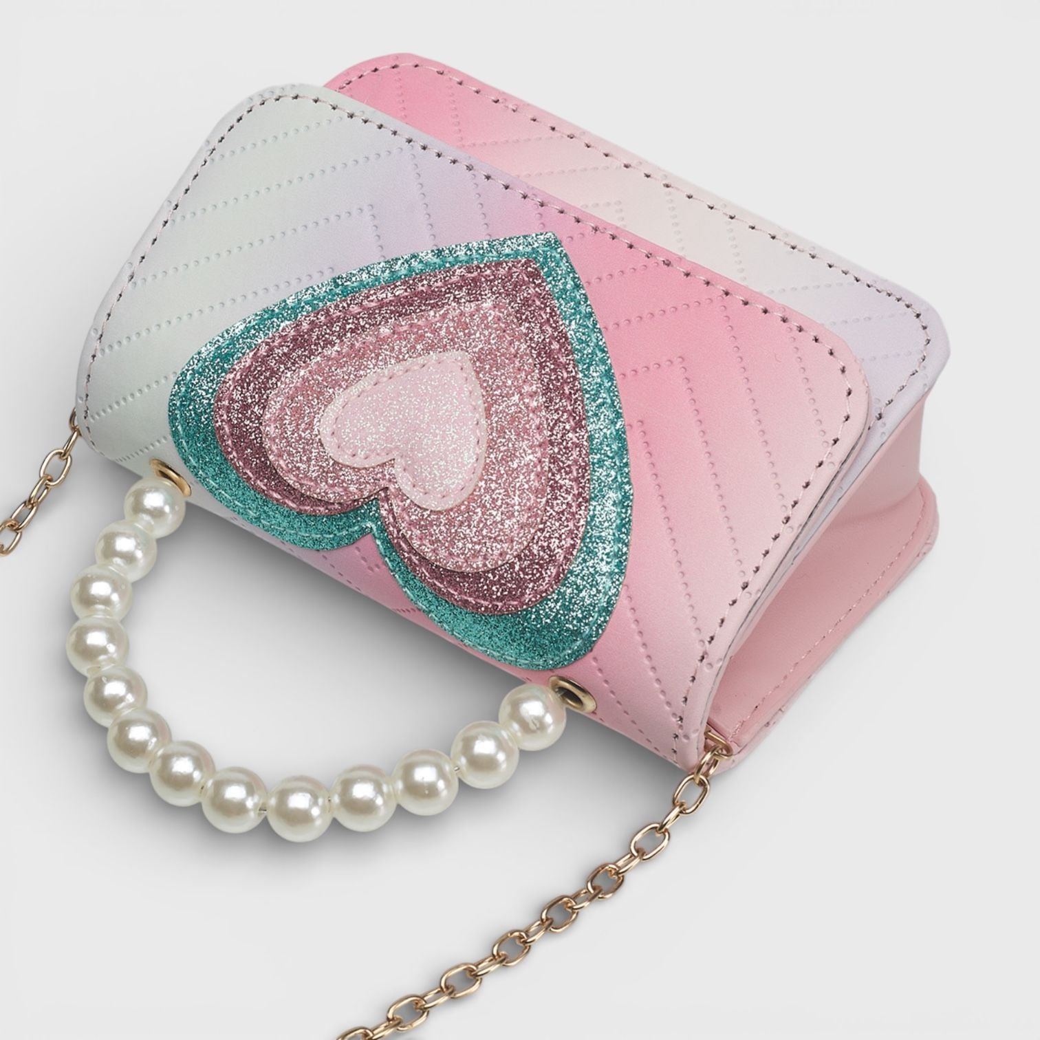 Willow & Ruby Girls' Mini Crossbody Handbag - Groovy Heart Bag- Pink