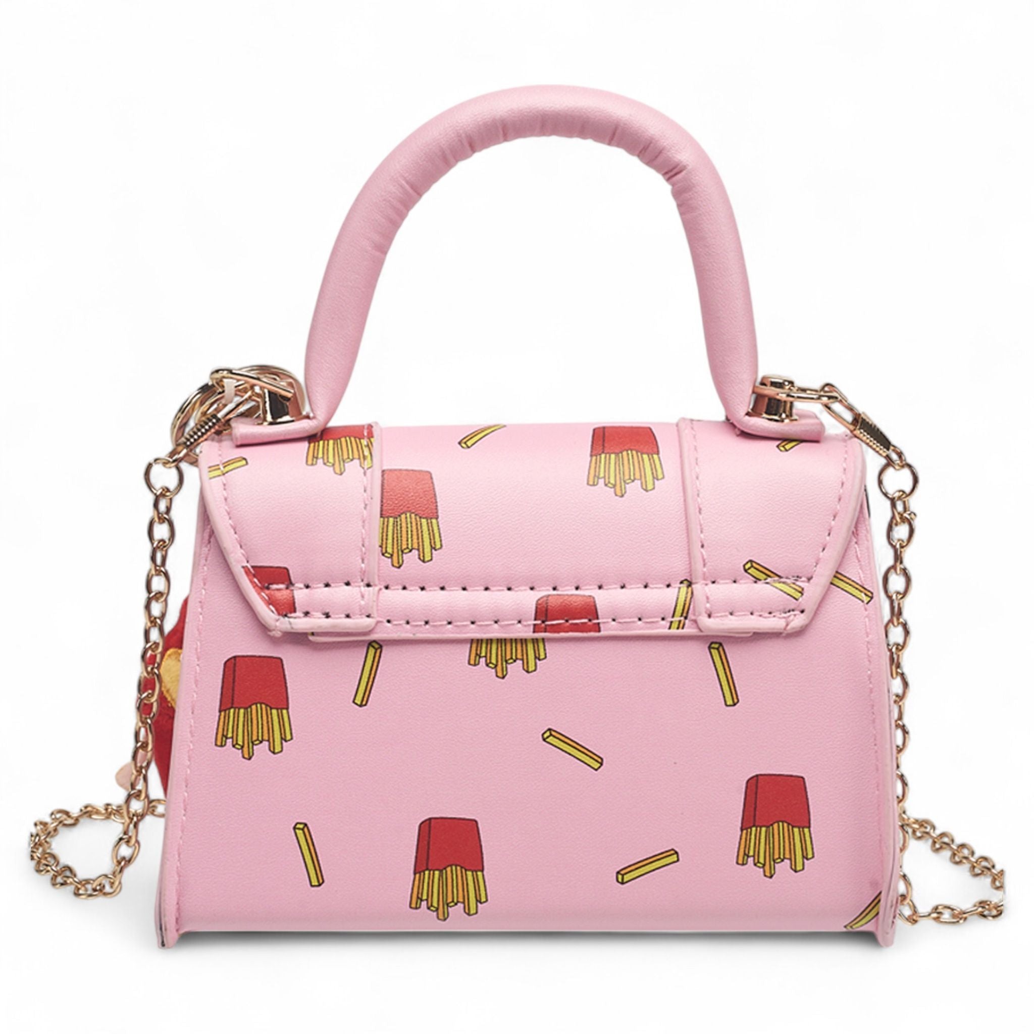 Willow & Ruby Girls' French Fry Print Mini Top Handle Crossbody Bag for Kids (Youth)