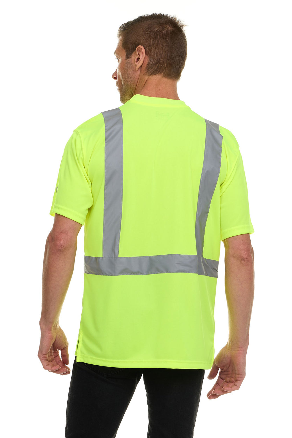 Canada Weather Gear Men’s High Visibility Safety Tee – Reflective Short Sleeve Work Shirt – Lightweight & Breathable