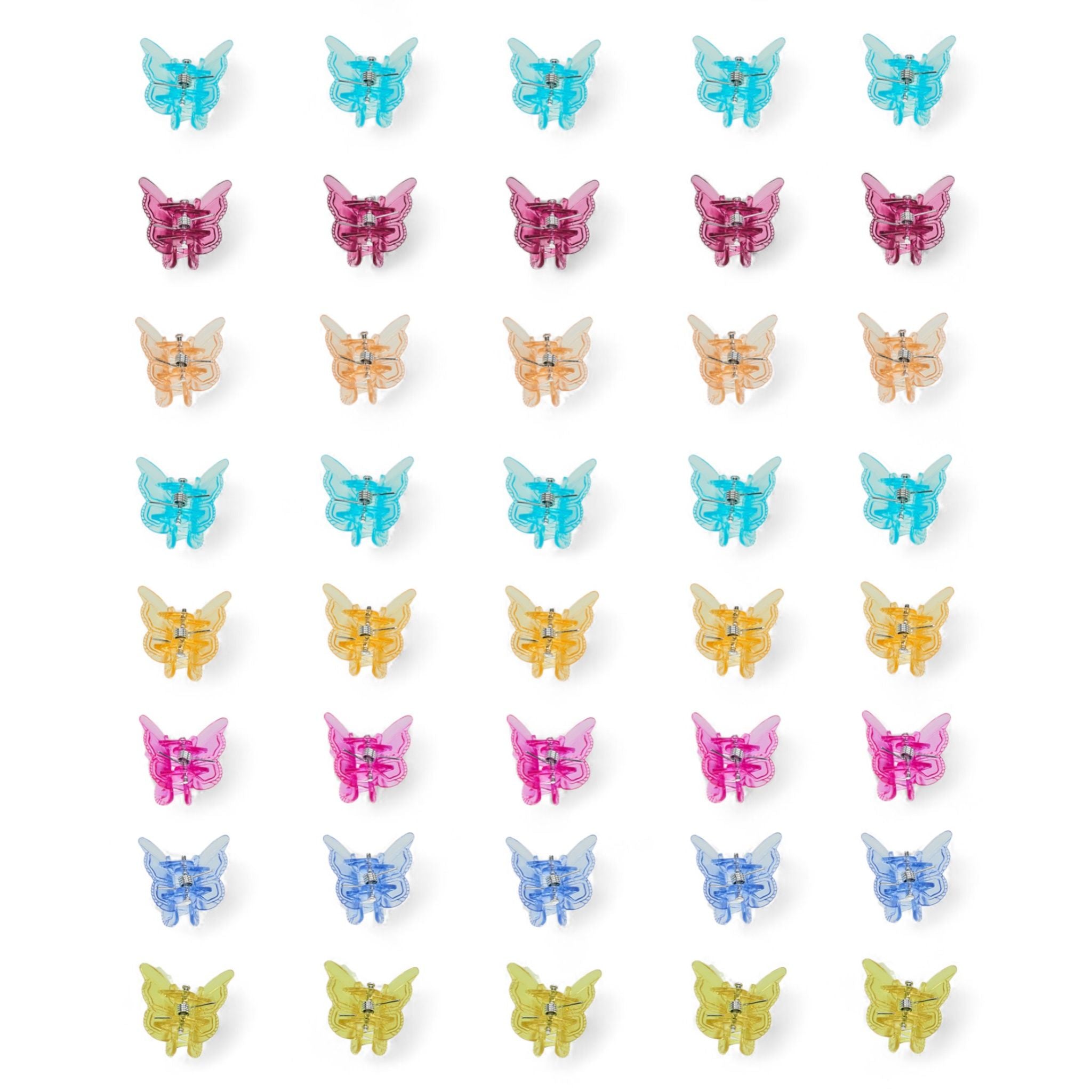 Willow & Ruby Girl's 50-Piece Mini Flower Hair Claw Clips - Multicolor Set, No-Slip Design - 50pcs
