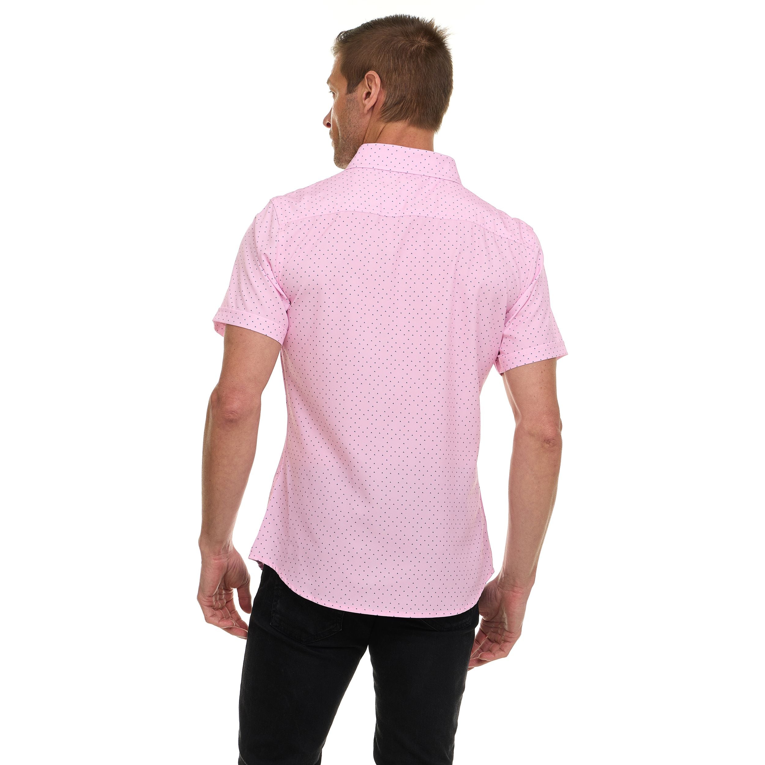 Canada Weather Gear Men’s Short Sleeve Button-Up Shirt – Casual Slim Fit Collared Shirt with Front Pocket – Lightweight Stretch