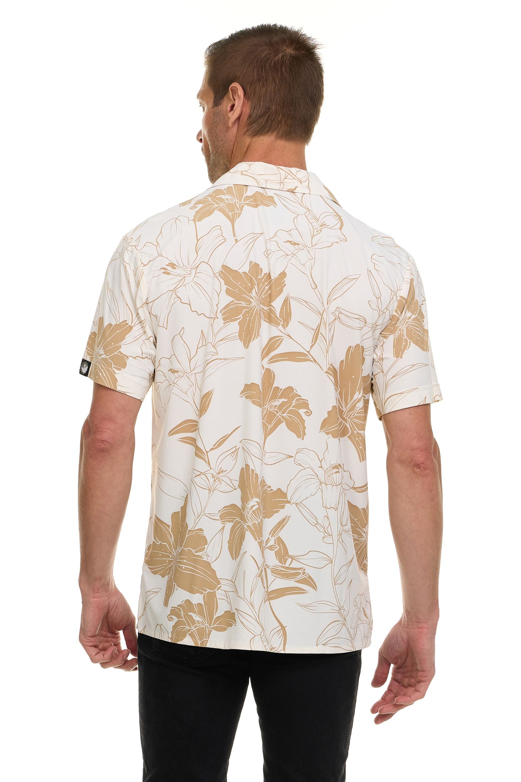Canada Weather Gear Men’s ICE Fabric Camp Collar Shirt – Super Stretch 4-Way Stretch Button-Up Short Sleeve Shirt for Men