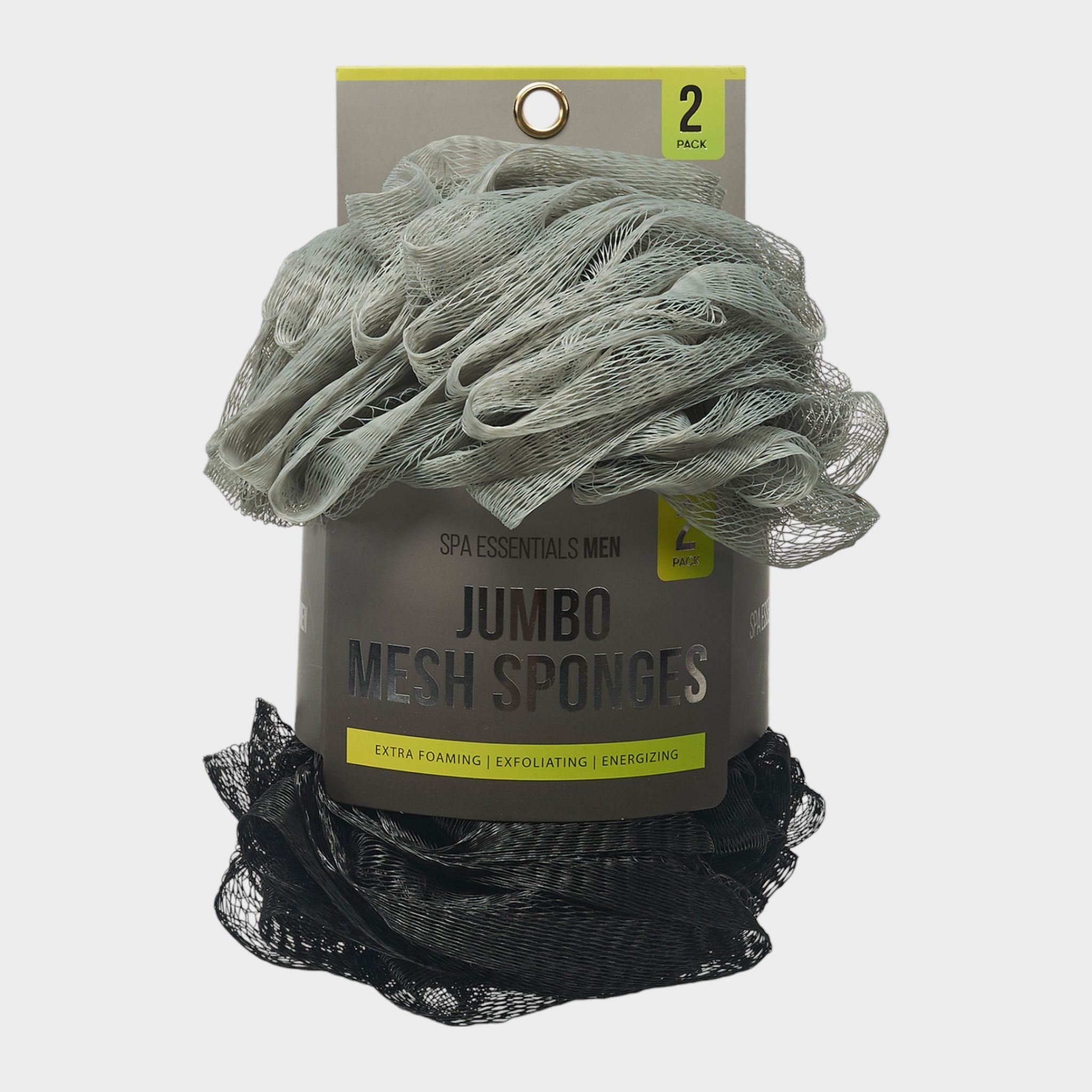 Spa Essentials Large Bath Loofahs - Extra Foaming Jumbo Shower Poufs Exfoliating Body Scrubber Mesh Sponges