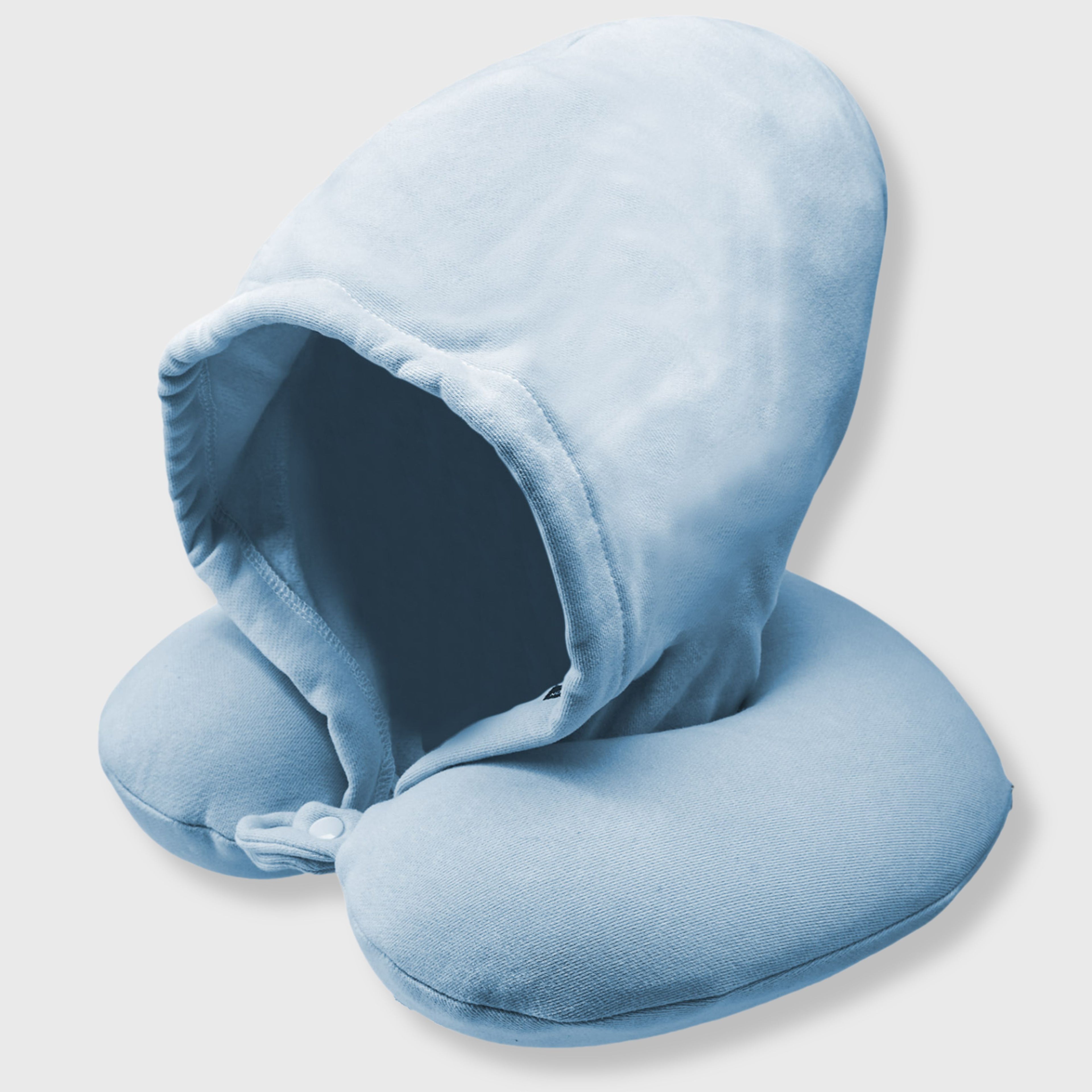 French Connection Hooded Memory Foam Travel Pillow - Neck Pillow with Comfort Hood & Washable Cover