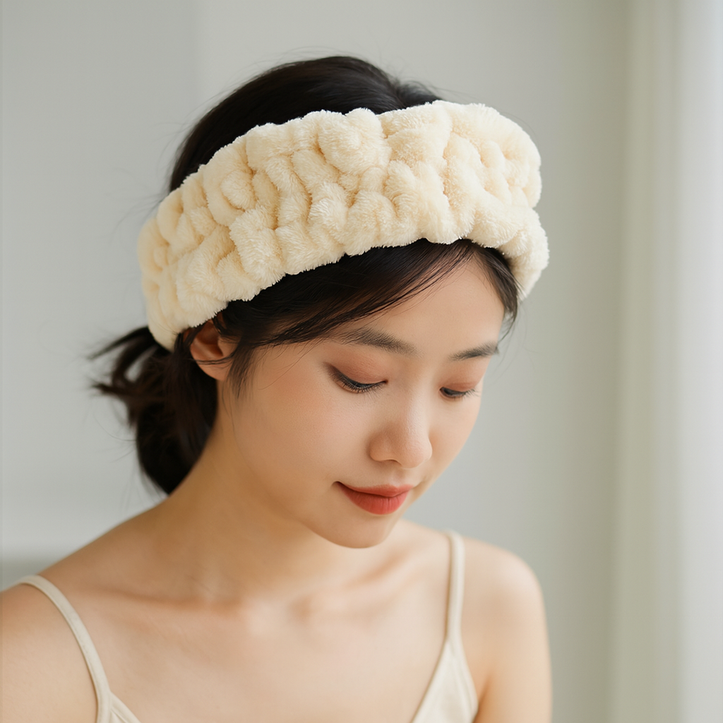 Spa Essentials 2-Pack Plush Spa Headbands – Ultra-Soft Stretch Fleece Facial Hair Bands for Women – Ideal for Makeup, Skincare, and Bath