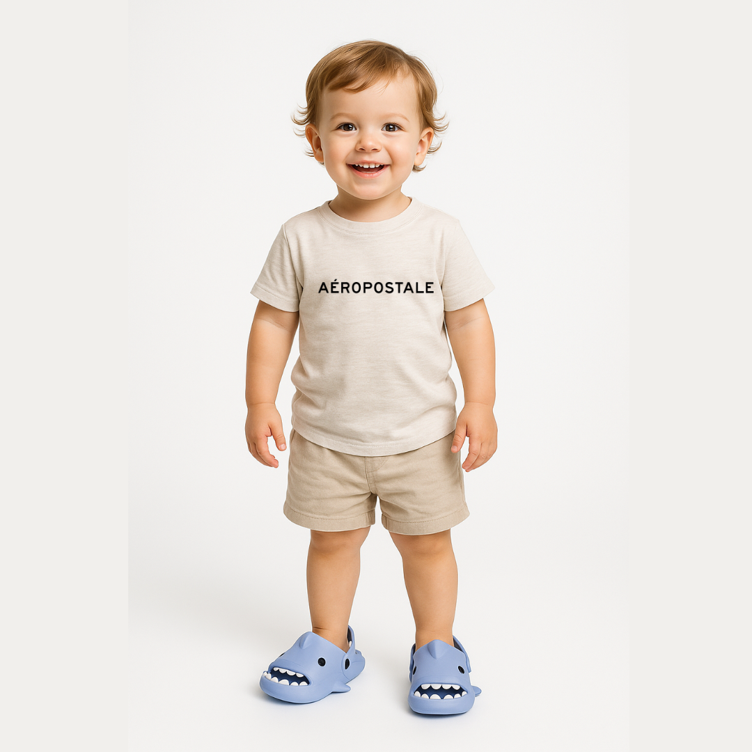 Aeropostale Toddler Boys Shark EVA Clog Slides – Lightweight Water Sandals w/ Heel Strap, Non-Slip Sole in Ocean Blue, Size Small (5-6)