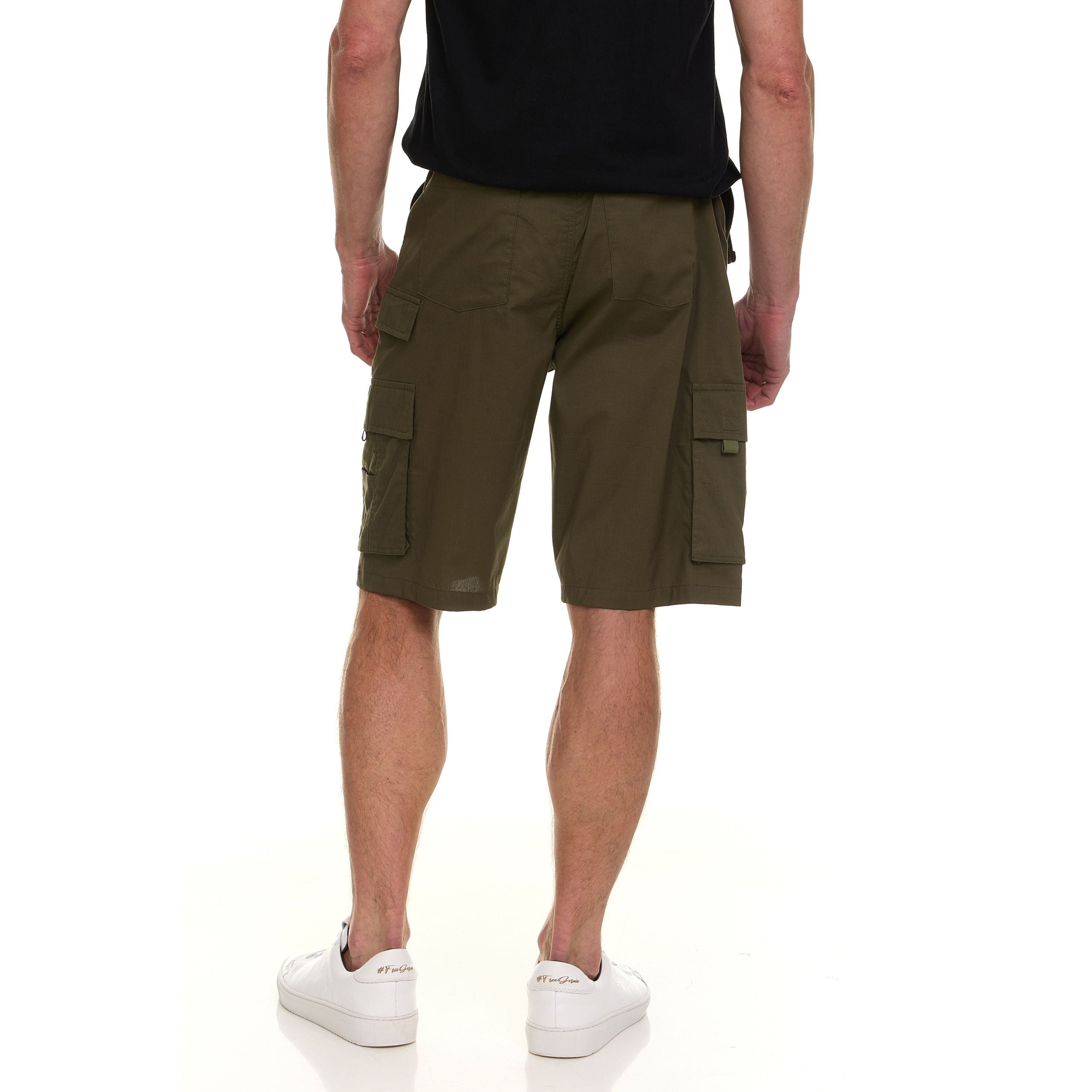Canada Weather Gear Men’s Belted Cargo Shorts – Lightweight Cotton Stretch Fabric, Classic Fit with Multiple Pockets