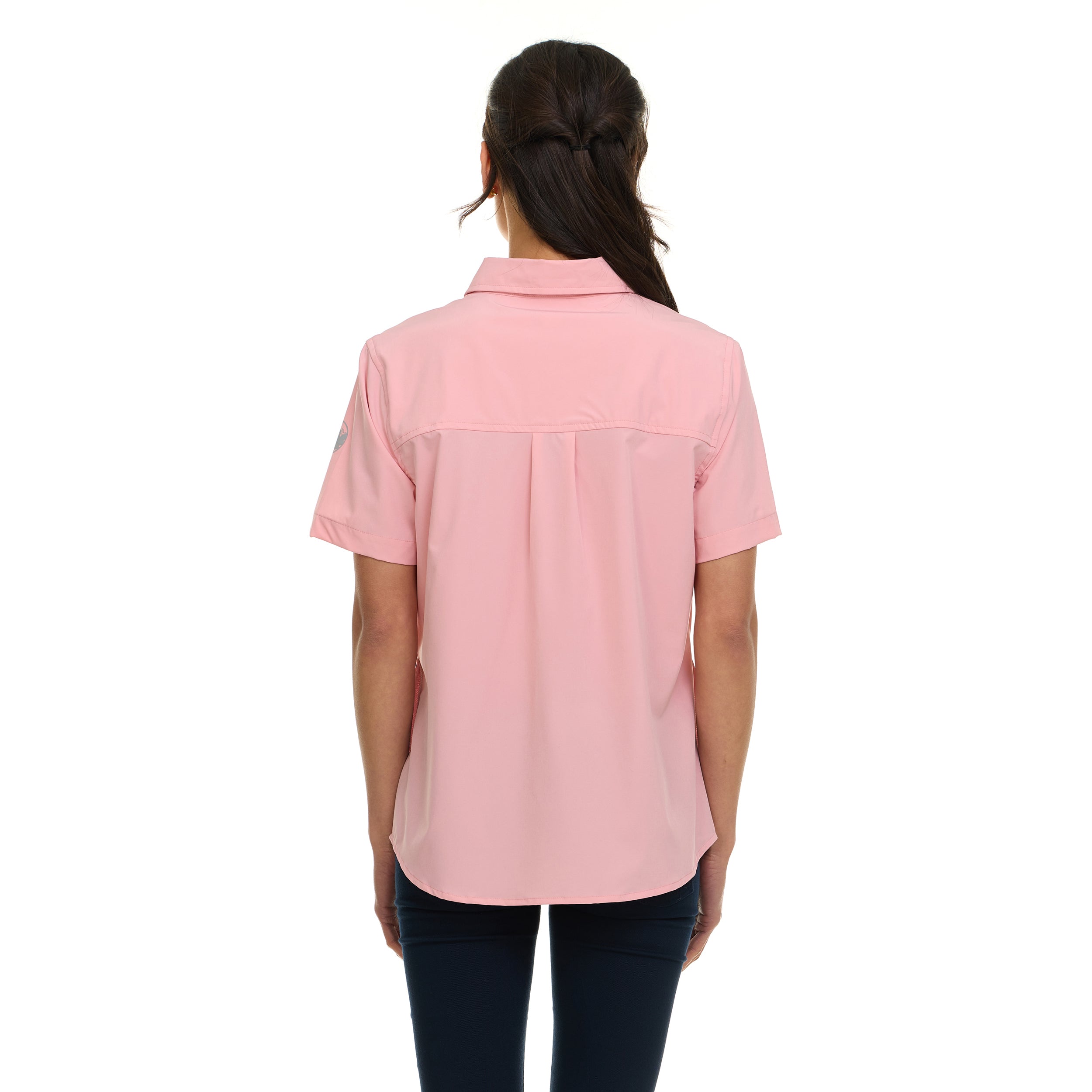 Canada Weather Gear Women's Short Sleeve 4-Pocket Button-Up Shirt – Lightweight Utility Collared Top with Chest, Side Seam Pockets