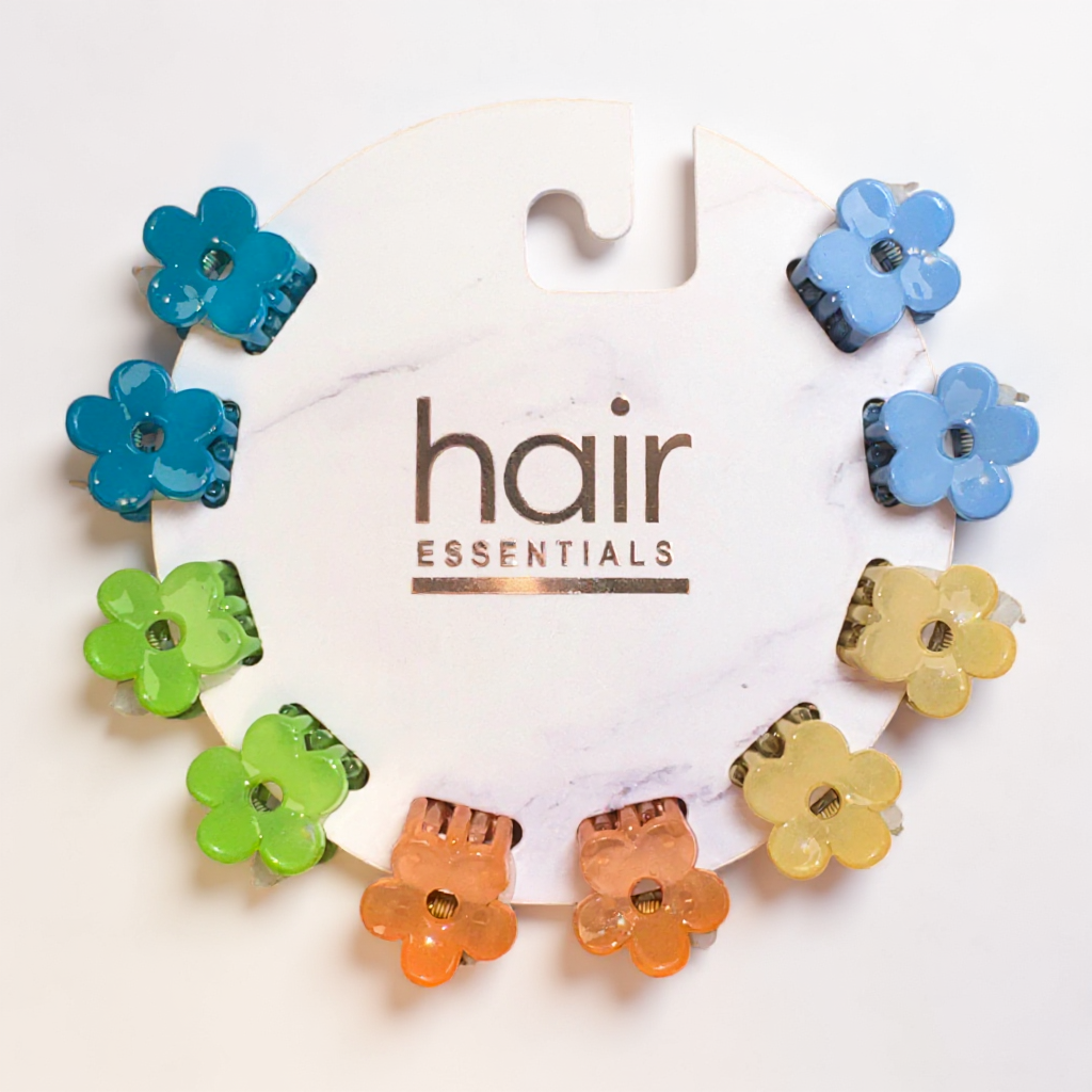 Hair Essentials 3 -Pack Mini Flower Hair Claw Clips - 30-Piece Set, Small and Lightweight, Vibrant Colors for Everyday Hair Styling, 30pcs